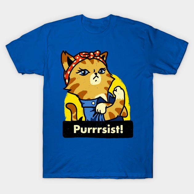 Purrrsist! (Version 3) T-Shirt by vo_maria